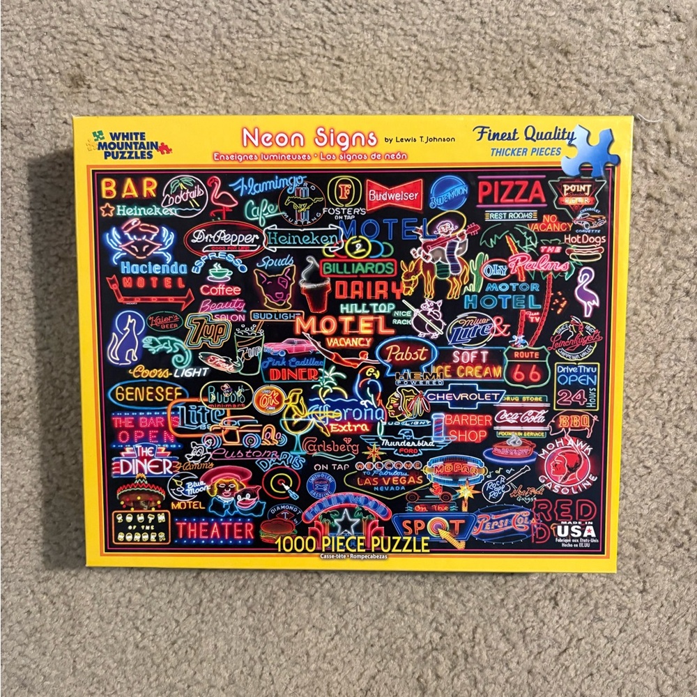White Mountain Neon Signs 1000 piece jigsaw puzzle